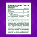 Tabla nutricional del suplemento vitafusion™ Vitamina D3 Sabores Baya y Melocotón 2000 IU 150 Gomitas