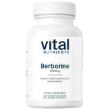 Frasco de suplemento Vital Nutrients Berberina 500 mg 60 cápsulas veganas
