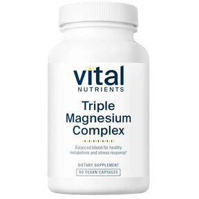 Frasco de suplemento Vital Nutrients Triple Complejo de Magnesio 90 cápsulas