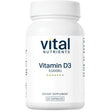 Frasco de suplemento Vital Nutrients Vitamina D3 5000 IU 90 cápsulas