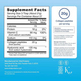 Tabla nutricional del suplemento Vital Proteins Péptidos de Colágeno Avanzado Sin Sabor 567 g