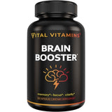 Frasco de suplemento Vital Vitamins Brain Booster 30 cápsulas