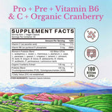 Tabla nutricional del suplemento Vitalitown Probióticos para Mujer 100 Billion CFUs 60 cápsulas