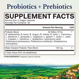 Tabla nutricional del suplemento Vitalitown Probióticos y Prebióticos 60 cápsulas