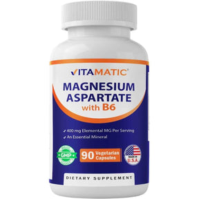 Vitamatic aspartato de magnesio, 90 cápsulas vegetarianas, vista frontal.