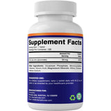 Tabla nutricional del suplemento Vitamatic Gluconato de Zinc 50 mg 120 tabletas
