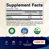 Tabla nutricional del suplemento Vitamatic Melatonina con B6 y L-Teanina (30 mg - 120 Tabletas Masticables)