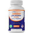 Frasco de suplemento Vitamatic Melatonina con B6 y L-Teanina (30 mg - 120 Tabletas Masticables)