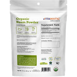 Tabla nutricional del suplemento Vitamatic Neem en Polvo Orgánico 1 lb