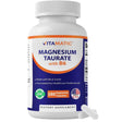 Frasco frontal de Vitamatic Taurato de Magnesio con vitamina B6, 180 cápsulas vegetarianas