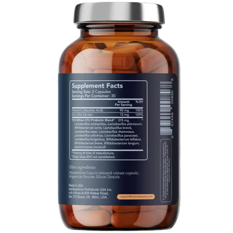 Tabla nutricional del suplemento Vitamin Bounty Probióticos Pro-100 100 Billones CFU 60 cápsulas
