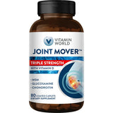 Frasco de suplemento Vitamin World Joint Mover Triple Strength 80 tabletas recubiertas