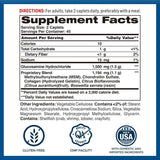 Tabla nutricional del suplemento Vitamin World Joint Mover Triple Strength con Boswellia 90 comprimidos recubiertos