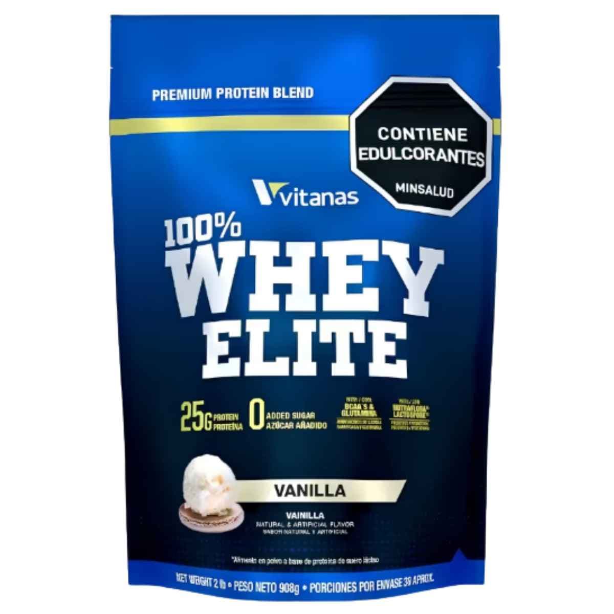 Vitanas 100% Whey Elite sabor vainilla, presentación de 2 libras