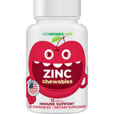 Frasco de suplemento VitaWorks Citrato de Zinc Cereza 15 mg 120 tabletas masticables