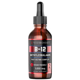 Frasco de suplemento VitBoost Vitamina B12 Metilcobalamina Frambuesa 60 ml
