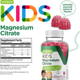 Etiqueta Supplement Facts de VITEEY Magnesium Citrate Gummies sabor frambuesa de 60 gomitas