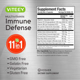 Tabla nutricional del suplemento Viteey Immune Defense 1000 mg Vitamina C 60 cápsulas