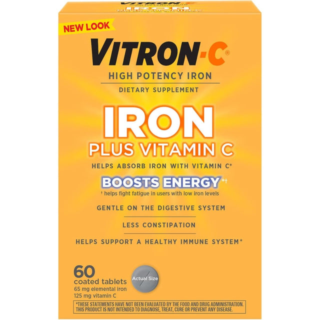 Frasco de suplemento Vitron-C Hierro Carbonilo 60 tabletas