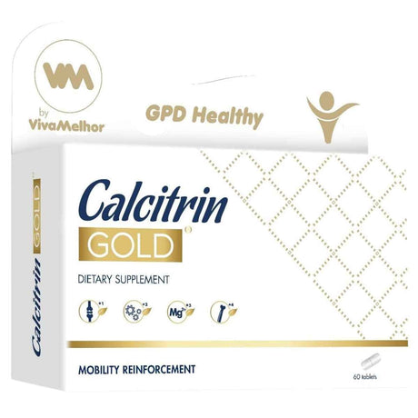 Caja del suplemento VivaMelhor Calcitrin Oro 60 tabletas