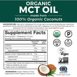 Tabla nutricional del suplemento Viva Naturals Aceite MCT Orgánico 946 ml