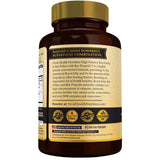 Etiqueta con información del suplemento Vivid Health Nutrition Jalea Real y Polen de Abeja 90 cápsulas