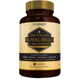 Frasco de suplemento Vivid Health Nutrition Jalea Real y Polen de Abeja 90 cápsulas