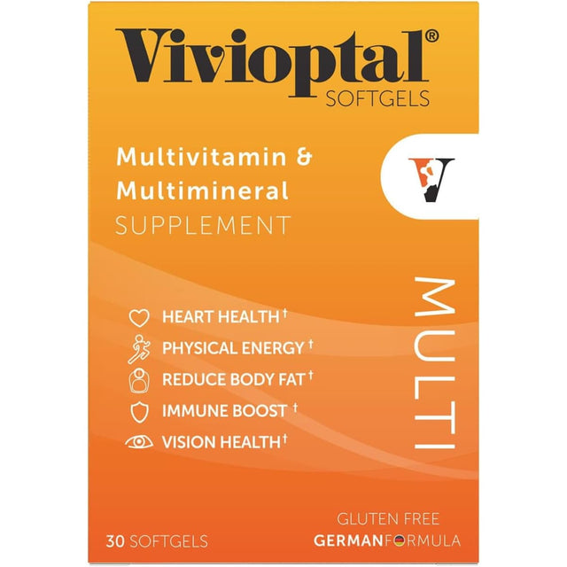 rasco de suplemento Vivioptal Multivitamínico Fórmula Alemana 30 cápsulas blandas