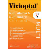 Frasco de suplemento Vivioptal Multivitamínico Fórmula Alemana 90 cápsulas blandas