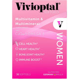 Frasco de suplemento Vivioptal Multivitamínico Mujeres 30 cápsulas blandas