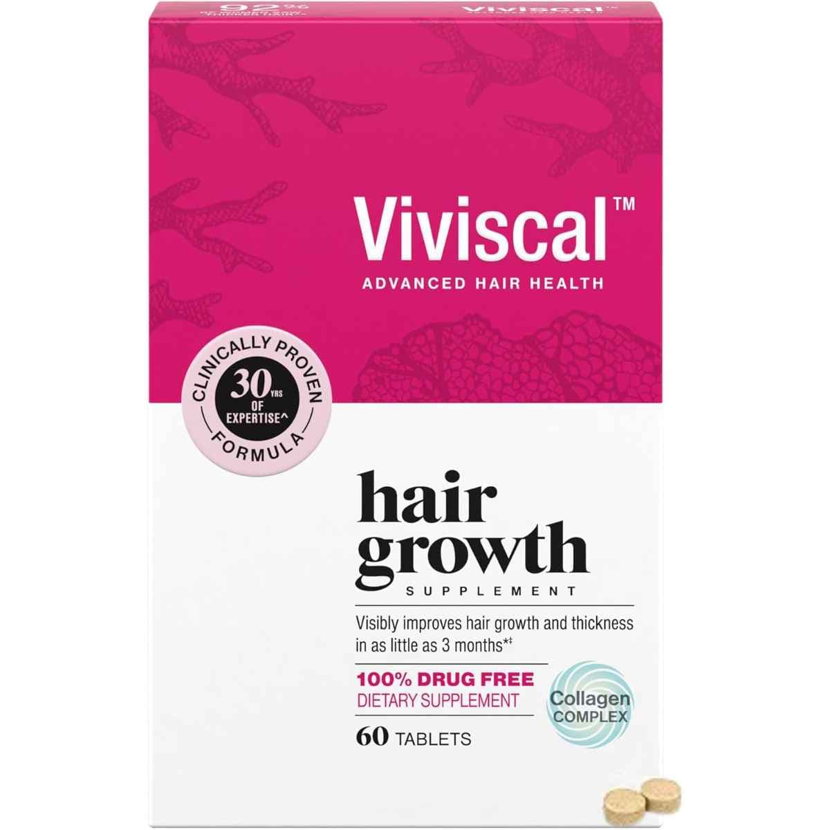 Frasco de suplemento Viviscal AminoMar Marine Complex 60 tabletas