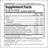 Tabla nutricional del suplemento Wakunaga Prosta-Logic 60 cápsulas