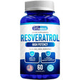 Frasco de suplemento We Like Vitamins Resveratrol 180 cápsulas