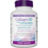 Frasco de suplemento Webber Naturals Colágeno con Ceramidas 120 tabletas
