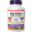 Frasco de suplemento Webber Naturals Glicinato de Magnesio 120 cápsulas