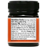 Tabla nutricional del suplemento Wedderspoon Miel de Manuka Monofloral KFactor 16 250 g