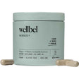 Frasco de suplemento Wellbel Mujer+ con Biotina 500 mcg 90 cápsulas