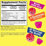 Tabla nutricional del suplemento WellYeah! Biotina 5.000 mcg 60 gomitas