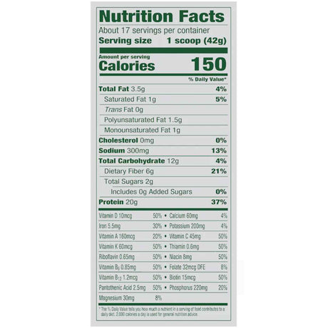 Vega Proteína Vegetal Todo en Uno - Sabor Chocolate - 708 g - Tabla Nutricional - Haz Tu Pedido