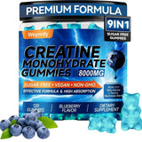 Frasco de suplemento Weynrdy Creatina Monohidrato 5000 mg 120 gomitas