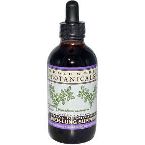Frasco de suplemento Whole World Botanicals Royal Desmodium Apoyo Hígado-Pulmón 118 ml