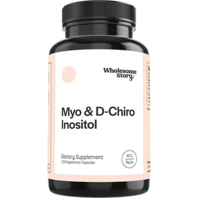 Frasco de suplemento Wholesome Story Myo & D-Chiro Inositol 120 cápsulas
