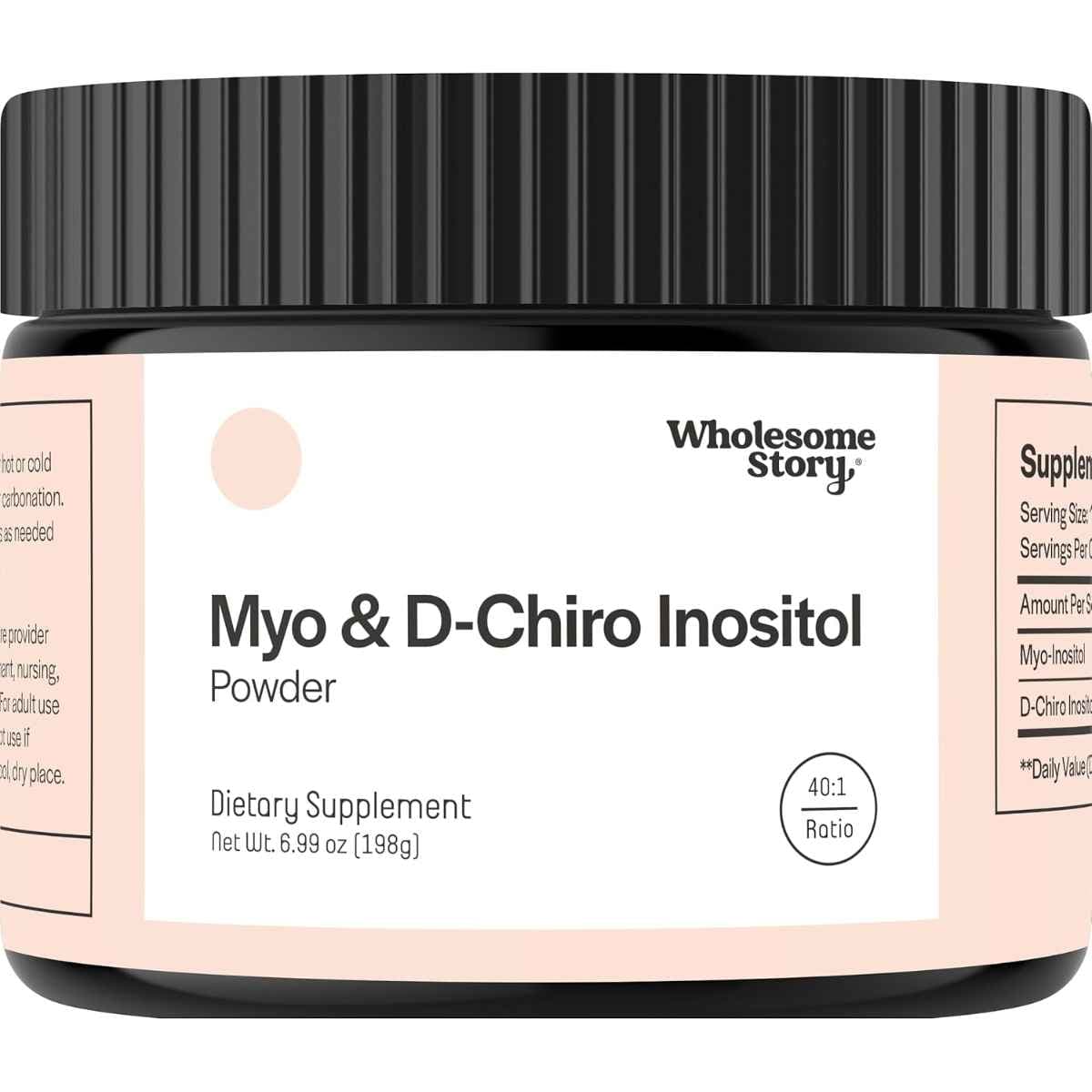 Frasco de suplemento Wholesome Story Myo & D-Chiro Inositol 2.050 mg 198 g Polvo