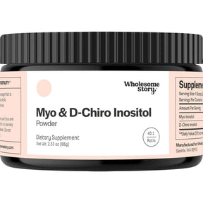 Frasco de suplemento Wholesome Story Myo & D-Chiro Inositol 2.050 mg 66 g Polvo