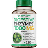 Frasco de suplemento Wholesome Wellness Enzimas Digestivas 180 cápsulas