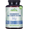 Frasco frontal de Why Not Natural glicinato de magnesio, presentación de 150 cápsulas