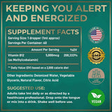Tabla nutricional del suplemento Wild Fuel Vitamina B12 Metilcobalamina Sabor Cítrico 5000 mcg 60 ml