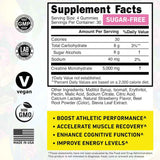 Tabla nutricional del suplemento Wild Gainz Monohidrato de Creatina sabor Fresa Sin Azúcar 120 gomitas