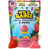 Bolsa de suplemento Wild Gainz Monohidrato de Creatina sabor Fresa Sin Azúcar 120 gomitas