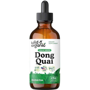 Frasco de suplemento Wild & organic Extracto Orgánico de Angélica China 120 ml Gotas